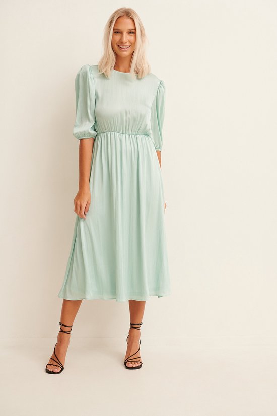 NA-KD Balloon Sleeve Structured Midi Dress Dames Jurk - Maat 38 | bol