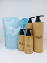 Loval - Luxe Geschenkset - Moederdag Cadeau - Organische shampoo en conditioner met Macadamia olie - 2 Navulzakken 450ML - Zonder sulfaten, parabenen, siliconen en minerale olieën