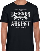 Legends are born in August t-shirt voor heren - zwart - verjaardag in Augustus - cadeau shirt 30, 40, 50, 60 jaar XL