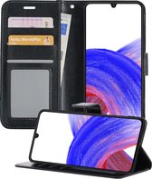 Hoesje Geschikt voor Samsung A33 Hoesje Book Case Hoes Wallet Cover - Hoes Geschikt voor Samsung Galaxy A33 Hoesje Bookcase Hoes - Zwart
