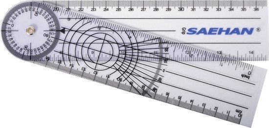 Foto: Goniometer 20 cm rulong gradenboog fysiotherapie fysiometer inclinometer uitslagmeter 