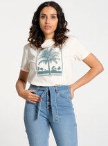 J&JOY - T-Shirt Vrouwen 06 Feira Off White Palm Tree