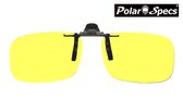 Polar Specs® 37x127 mm. Aluminium Opklapbare Voorhanger – Clip on Nachtbril – Brilclip – Voorzetbril – Polarized Nightdriving – Unisex