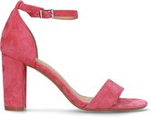 Manfield - Dames - Roze suède sandalen met hak - Maat 39