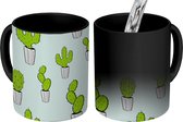 Magische Mok - Foto op Warmte Mokken - Koffiemok - Patronen - Cactus - Pot - Magic Mok - Beker - 350 ML - Theemok