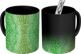 Magische Mok - Foto op Warmte Mokken - Koffiemok - Panterprint - Groen - Patronen - Magic Mok - Beker - 350 ML - Theemok