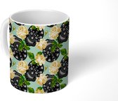 Mok - Koffiemok - Tiener - Schedel - Bloemen - Patronen - Mokken - 350 ML - Beker - Koffiemokken - Theemok