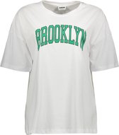 Noisy may T-shirt Nmida S/s Print T-shirt 27020636 White/brooklyn Dames Maat - XS