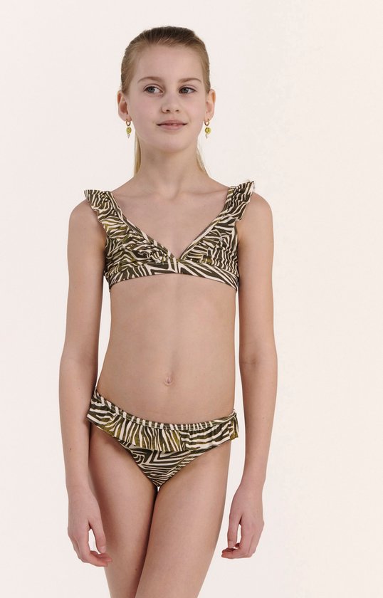 Shiwi BELLA bikini set ZANZIBAR ZEBRA - palmtree green - 140