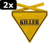 2x - BANDANA HOND KILLER GEEL 14-18CM