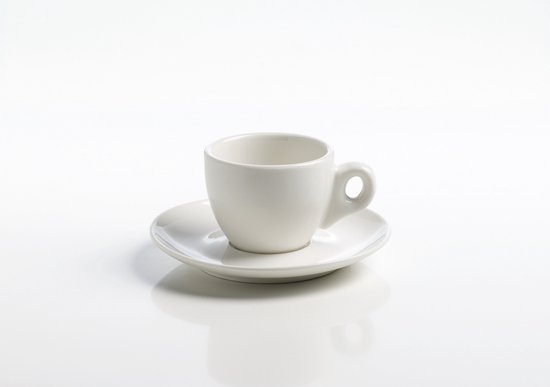 Maxwell & Williams White Basics Round - Espresso Kop en Schotel - 70 ml - Maxwell & Williams