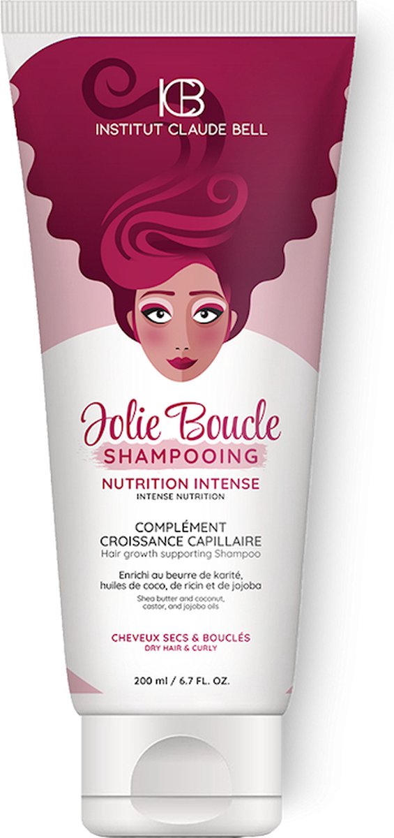Claude Bell - Jolie Boucle Intens Voedende Haargroeisupplement Shampoo Voor Droog & Gekruld Haar 200 ml.