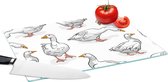 Planche à découper en Verres - 39x28 - Motif - Vogel - Oie - Planches à découper en Glas