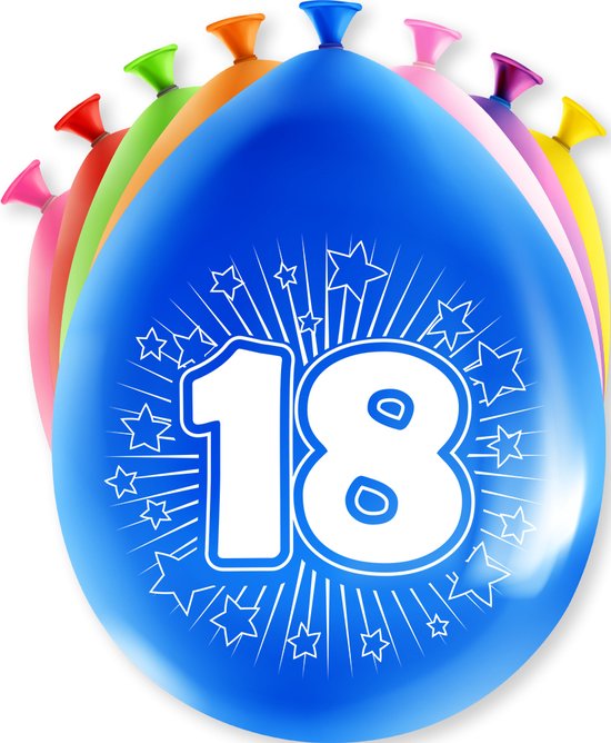 Paperdreams - Ballonnen Happy Party 18 jaar (8 stuks)