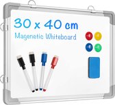 Whiteboard voor bureau 30cmx40cm, magnetische draagbare dubbelzijdige beschrijfbare ezel whiteboard Persoonlijk bureau droog wissen met standaards