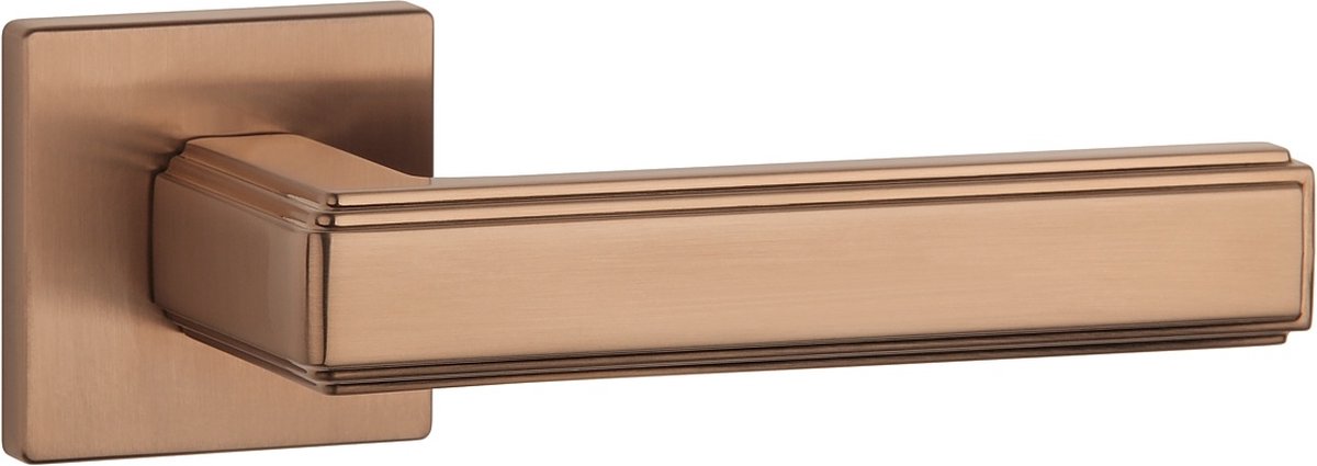Massieve Aprile deurklinken RAFLESIA mat koper vierkant 52x52x7mm per paar