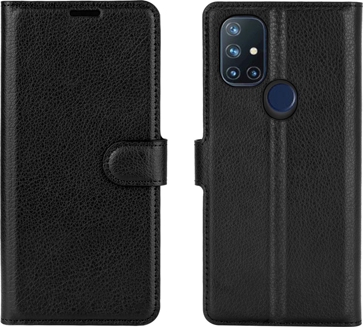 Mobigear Telefoonhoesje geschikt voor OnePlus Nord N10 5G Hoesje | Mobigear Classic Bookcase Portemonnee | Pasjeshouder voor 3 Pasjes | Telefoonhoesje voor Pinpas / OV Kaart / Rijbewijs - Zwart