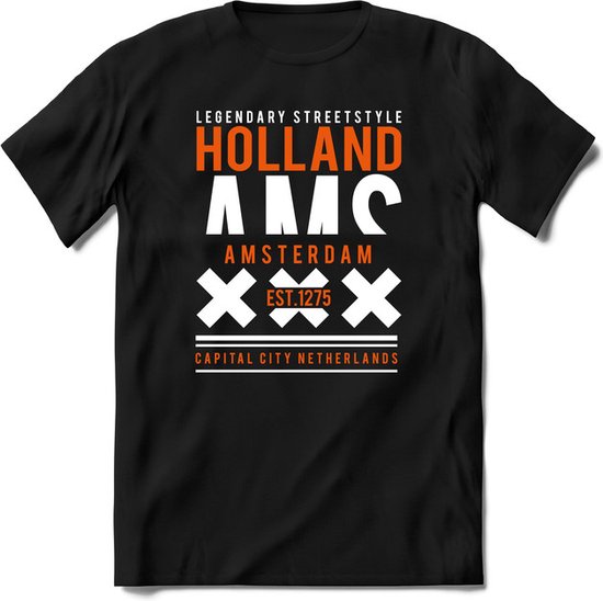 Amsterdam - Holland | TSK Original & vintage | T-Shirt Heren - Dames | Oranje | Perfect Cadeau Shirt | Grappige Spreuken - Zinnen - Teksten | Maat S