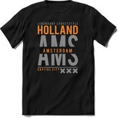Amsterdam - Holland | TSK Original & vintage | T-Shirt Heren - Dames | Zilver - Goud | Perfect Cadeau Shirt | Grappige Spreuken - Zinnen - Teksten | Maat S
