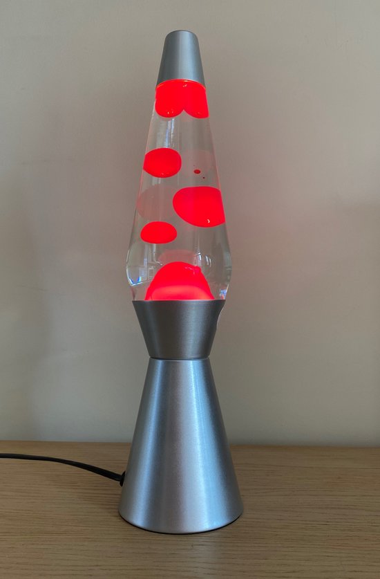 I-total - Lampe à lave fusée - argent/rose - cire de rose - 40 X 10,2 cm -  lampe 30W
