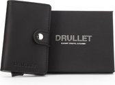 Drullet | Luxe Pasjeshouder - Echt leder - RFID protectie - Portemonnee - Uitschuifbaar - Zwart
