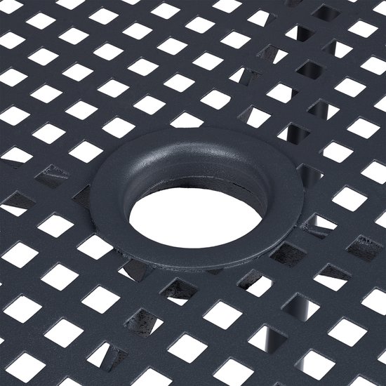 table de jardin relaxdays 70 cm avec trou pour parasol - table d'extérieur en métal - table de bistrot - table à manger