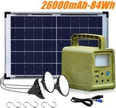 Zonnepaneel Generator Verlichting - Outdoor Camping - Zonne-energie Power - Generator Lighting Kit - 3st Led Light - 26000mAh/84Wh