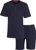 Paul Hopkins Heren Shortama - Pyjama Set - 100% Katoen - Donker Blauw - Maat S