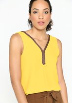 LOLALIZA Top met lurex - Oker - Maat M