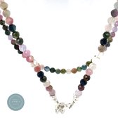 Pat's Jewels collier de perles dames - Tourmaline - Pierre précieuse - pendentif porte-bonheur - Argent