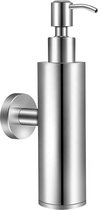 LIVINQ Zeepdispenser RVS - Zilver - 200ml - Zeeppompje - Wandmontage - Hangend - Geborsteld RVS