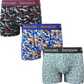 Benyson Bamboe Boxershorts Heren | 3 Stuks | Maat L | Vogels en Veren | OEKO-TEX Standard 100 Gecertificeerd | Zacht en Duurzaam