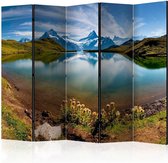Walljar - Vouwscherm - Lake with mountain reflection, Switzerland II [Room Dividers]