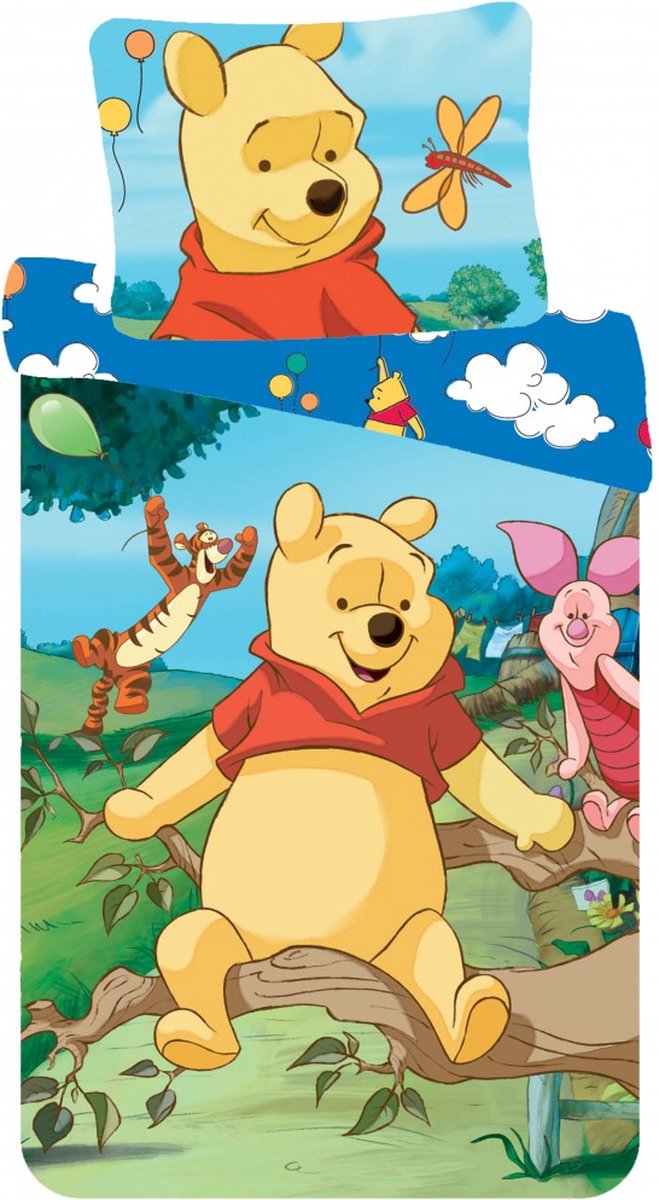 KD® - Winnie the Pooh - Dekbedovertrek - Eenpersoons - 140 x 200 cm - Katoen