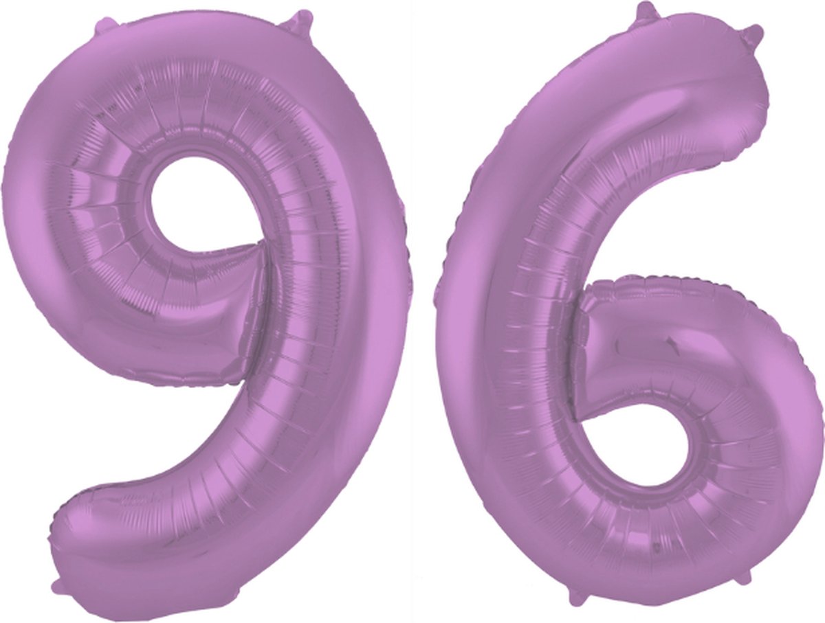 Folieballon 96 jaar metallic paars 86cm