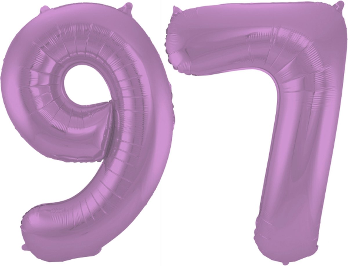 Folieballon 97 jaar metallic paars 86cm