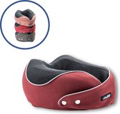 Mysolutions Memory Foam Reiskussen - Traagschuim Nek Kussen - Comfort Reiskussentje - Travel Pillow - Neksteun Voor Reis, Vliegtuig of Auto - U-Vorm – Rood