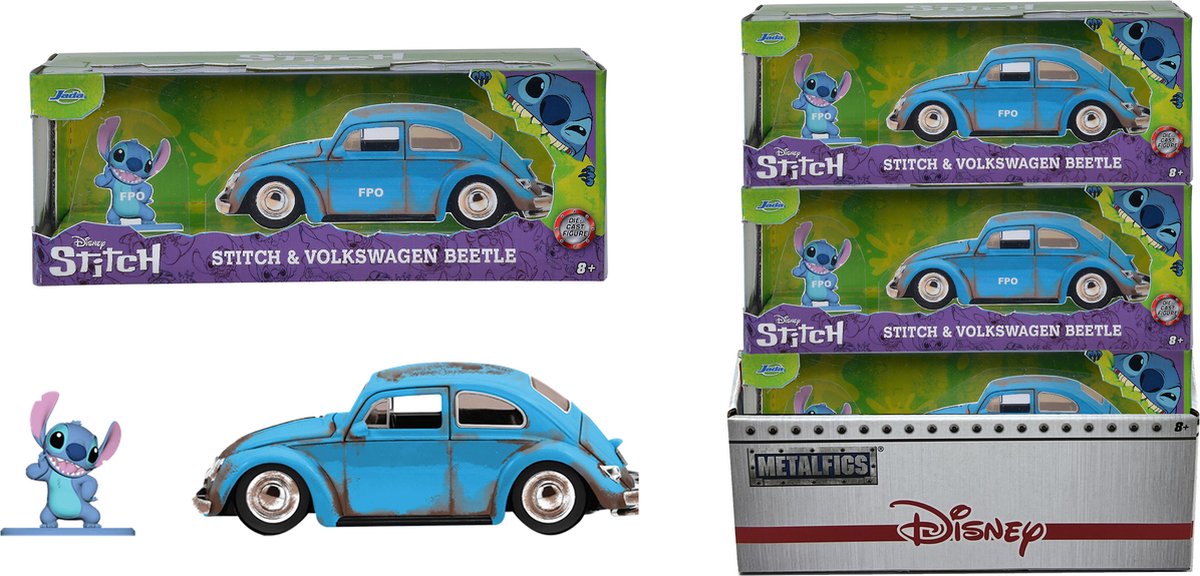 Jada Lilo & Stitch Volkswagen Beetle avec Stitch Voiture moulée sous