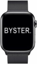 BYSTER. Milanees bandje voor Apple Watch - 42/44/45 mm - Zwart