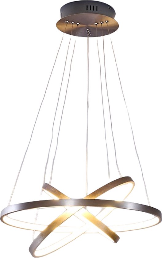 Moderne Led Hanglamp,hanglamp LED mat nikkel, 3-lichtbronnen,Vintage Led hanglamp, 13,2, 19,5, 24 watt Led Hanglamp, eetkamer Led Hanglamp,slaapkamer Led Hanglamp,woonkamer Led Hanglamp,