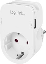 LogiLink PA0259 Contactdoos Met USB-laaduitgang, Kinderbeveiliging, Overspanningsbeveiliging IP20