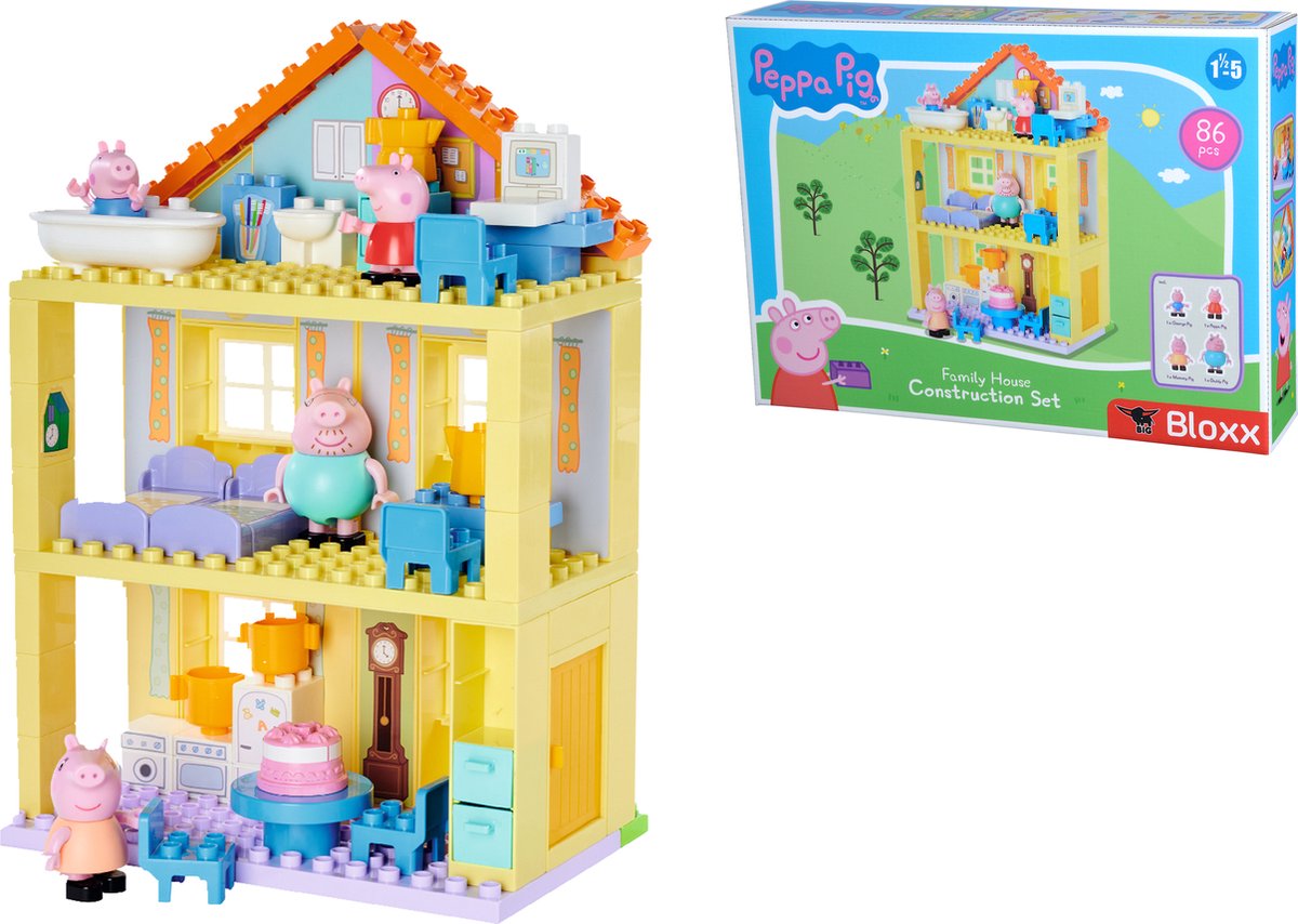 ② Neuf - Peppa Pig Bix Bloxx - La maison de Peppa (4 figurines