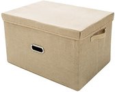 Opbergdoos - Opbergbox Met Deksel - Opberger - Organizer - Opberger Voor Kleding - Medium Maat - Beige