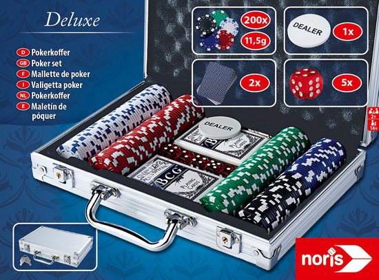 Thumbnail van een extra afbeelding van het spel Noris - Deluxe Pokerkoffer