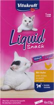 3x Vitakraft - Liquid Snacks met kip - Taurine - 6x15g