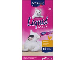 3x Vitakraft - Liquid Snacks met kip - Taurine - 6x15g