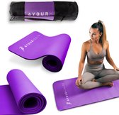 4YourHealth - Tapis de Yoga - Tapis de Fitness Violet - Avec Sac de Transport - Tapis de Yoga Antidérapant - Tapis de Yoga extra épais - Tapis de Sport