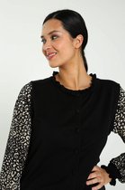 Cassis Dames Cardigan met luipaardmouwen - Trui - Maat 42