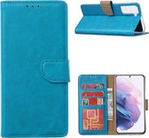 Samsung S21 - BOOK CASE - hoesje met pashouder - blauw