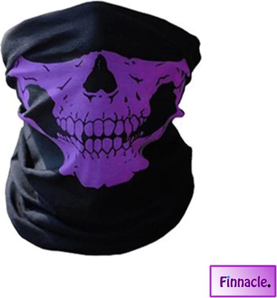 Finnacle - Balaclava Gezicht Shield Tactische Masker Paars 3D Schedel Sport Nek Warm Motor Masker Volgelaatsmasker Winddicht Motorfiets Mondkap Ski Outdoor Sport - Snel drogend - ademende stof